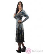 Платье женское синее с принтом “Чешуя”