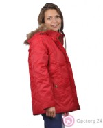Куртка женская зимняя с меховой опушкой красная