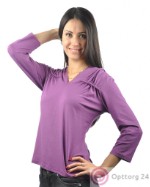Блузка женская с капюшоном фиолетового цвета