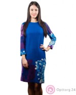 Платье женское сине- фиолетовое с цветами