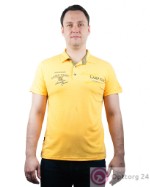 Рубашка-поло мужская с коротким рукавом желтая