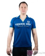 Рубашка-поло мужская с коротким рукавом синяя “Tennis cup”