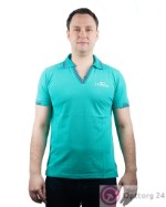 Рубашка-поло мужская м коротким рукавом бирюзового цвета