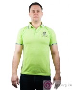 Рубашка-поло мужская с коротким рукавом салатового цвета