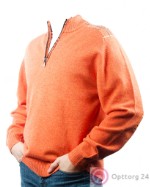 Джемпер мужской оранжевый на короткой молнии