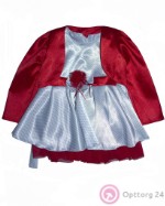 Детское платье-двойка белое с красным