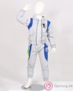 Костюм детский спортивный серый с синими вставками