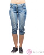 Капри женские джинсовые с вышивкой