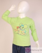 Джемпер детский светло-зеленый с вышивкой “Мышка”
