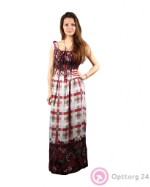 Платье женское кофейного цвета с цветочным принтом
