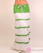 Юбка-платье белого цвета с салатовыми вставками