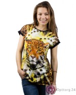 Туника женская черная с принтом “Леопард”