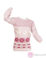 Детский джемпер розового цвета со снежинками