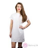 Платье женское белого цвета с молнией на спине