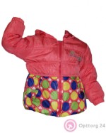 Куртка детская красно-розового цвета с разноцветной вставкой