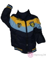 Куртка детская тёмно-синего цвета с голубой и жёлтой вставкой