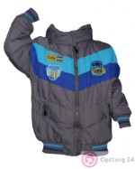 Куртка детская серого цвета с синими и голубыми вставками
