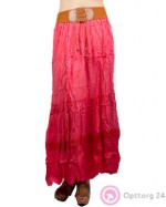 Юбка женская розового цвета с декорированным поясом