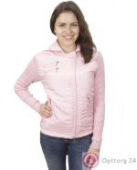 Куртка- джемпер, розового цвета  с длинным воротником.