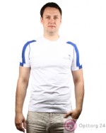 Футболка мужская белого цвета с синими вставками