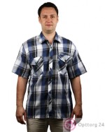 Рубашка мужская в клеточку с коротким рукавом