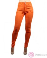 Брюки женские ярко-оранжевого цвета с карманами