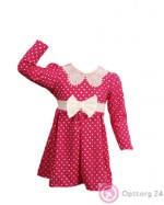 Платье детское красное в мелкий горошек