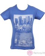 Мужская футболка голубого цвета с изображением Лос-Анжелиса.