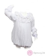 Блузка детская белого цвета с кружевным воротником