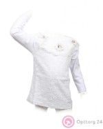 Блузка для девочек белого цвета с декором