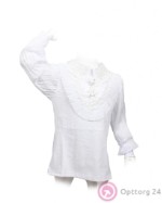 Блузка детская белого цвета с гофрированным воротником