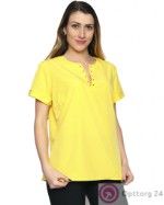 Блузка женская желтого цвета с вырезом