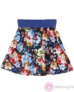 Детская юбка для девочки синего цвета с принтом.