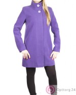 Пальто “SEMPRE AMORE” фиолетовое с двумя пуговицами в тон