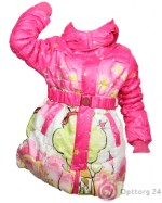 Куртка для девочки бело-розовая с рисунком “Волшебство”