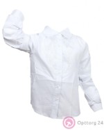 Блузка детская белая с кружевной вставкой