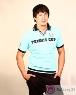 Футболка-поло мужская голубая “Tennis cup”