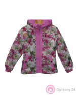 Детская куртка с цветами розовго цвета