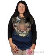 Джемпер женский чёрно-голубого цвета с принтом “ Тигр “