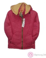 Куртка детская красного цвета с бежевой подкладкой