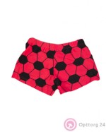 Плавки купальные красного цвета с расцветкой футбольного мяча