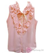 Блузка детская розовая с рюшами на груди