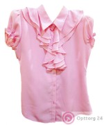 Блузка детская розовая с рукавами-фонариками