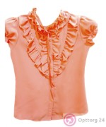 Блузка детская оранжевая с рукавами-фонариками
