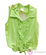 Блузка детская зеленая с отложным воротником