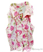 Блузка детская белая с розовыми цветами