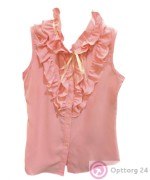 Блузка детская нежно розового цвета с рюшами