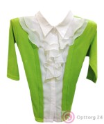 Блузка детская комбинированная салатово белая