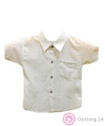 Сорочка для мальчика клетчатая белая с короткими рукавами