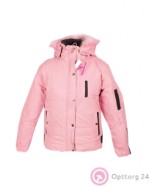 Куртка для подростка розового цвета с черными вставками